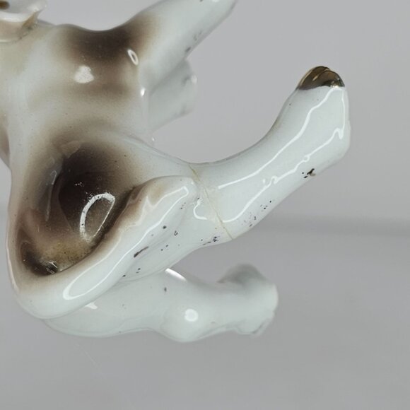 Vintage Ceramic Calf Baby Cow Figurine Flower Bell Collar Anthropomorphic *FLAW - Picture 2 of 8